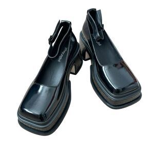 Jeffrey Campbell Empath Black Patent Leather Platform Mary Jane Shoes | 7